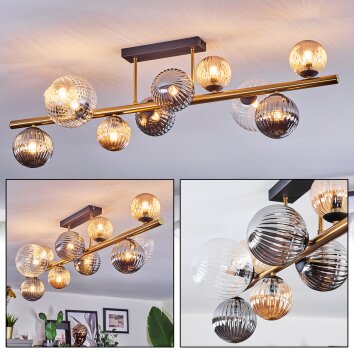 Chehalis Plafonnier, Boule lumineuse Or, Noir, 10 lumières Chehalis Plafonnier, Boule lumineuse Or, Noir, 10 lumières