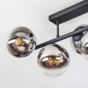 Gastor Plafonnier, Boule lumineuse Chrome, Clair, Fumé, 5 lumières