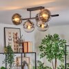 Gastor Plafonnier, Boule lumineuse Chrome, Clair, Fumé, 5 lumières