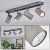 Javel Plafonnier, Spot de plafond Chrome, Gris, Noir, 4 lumières