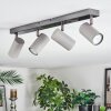 Javel Plafonnier, Spot de plafond Chrome, Gris, Noir, 4 lumières