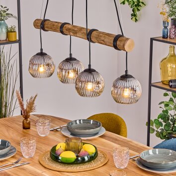 Ripoll Suspension, Boule lumineuse, Suspension Écru, Noir, 4 lumières Ripoll Suspension, Boule lumineuse, Suspension Écru, Noir, 4 lumières