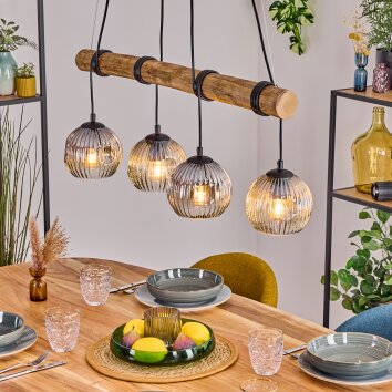 Ripoll Suspension, Boule lumineuse, Suspension Écru, Noir, 4 lumières Ripoll Suspension, Boule lumineuse, Suspension Écru, Noir, 4 lumières