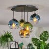 Koyoto Plafonnier, Boule lumineuse 45 cm Bleu, Or, Vert, Clair, 5 lumières