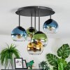 Koyoto Plafonnier, Boule lumineuse 45 cm Bleu, Or, Vert, Clair, 5 lumières