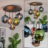 Gastor Plafonnier, Boule lumineuse Bleu, Chrome, Vert, Cuivré, Fumé, 5 lumières