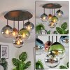 Gastor Plafonnier, Boule lumineuse 37 cm Bleu, Chrome, Vert, Clair, Cuivré, Fumé, 5 lumières