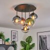 Gastor Plafonnier, Boule lumineuse 37 cm Bleu, Chrome, Vert, Clair, Cuivré, Fumé, 5 lumières