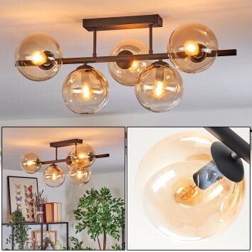 Gastor Plafonnier, Boule lumineuse Ambre, Clair, 5 lumières Gastor Plafonnier, Boule lumineuse Ambre, Clair, 5 lumières