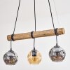 Ripoll Suspension, Boule lumineuse, Suspension Écru, Noir, 3 lumières