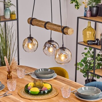 Ripoll Suspension, Boule lumineuse, Suspension Écru, Noir, 3 lumières Ripoll Suspension, Boule lumineuse, Suspension Écru, Noir, 3 lumières