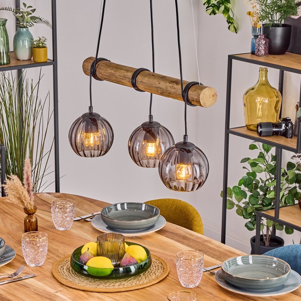 Koyoto Suspension, Boule lumineuse, Suspension Écru, Noir, 3 lumières main product photo