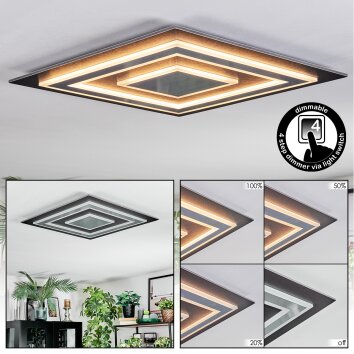 Lidor Plafonnier LED Anthracite, Gris, Noir, 1 lumière