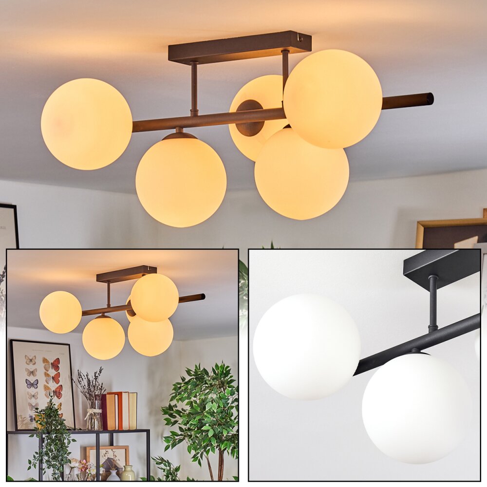 Gastor Plafonnier, Boule lumineuse Blanc, 5 lumières main product photo