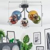 Koyoto Plafonnier, Boule lumineuse 52 cm Bleu, Chrome, Or, Vert, Cuivré, Fumé, 5 lumières