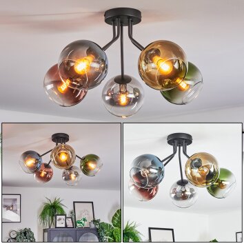 Koyoto Plafonnier, Boule lumineuse 52 cm Bleu, Chrome, Or, Vert, Clair, Cuivré, Fumé, 5 lumières Koyoto Plafonnier, Boule lumineuse 52 cm Bleu, Chrome, Or, Vert, Clair, Cuivré, Fumé, 5 lumières