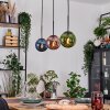 Gastor Suspension, Boule lumineuse, Suspension Bleu, Vert, Cuivré, 3 lumières