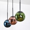Gastor Suspension, Boule lumineuse, Suspension Bleu, Vert, Cuivré, 3 lumières