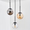Gastor Suspension, Boule lumineuse, Suspension Ambre, Clair, Fumé, 3 lumières