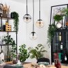 Gastor Suspension, Boule lumineuse, Suspension Ambre, Clair, Fumé, 3 lumières