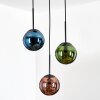 Gastor Suspension, Boule lumineuse, Suspension Bleu, Vert, Cuivré, 3 lumières