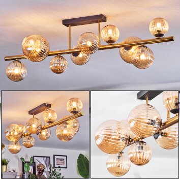 Chehalis Plafonnier, Boule lumineuse Or, Noir, 10 lumières Chehalis Plafonnier, Boule lumineuse Or, Noir, 10 lumières