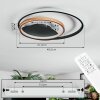 Trapani Plafonnier LED Or, Noir, 1 lumière, Télécommandes
