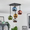 Koyoto Plafonnier, Boule lumineuse Bleu, Chrome, Or, Vert, Cuivré, Fumé, 5 lumières