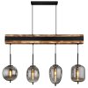 Suspension Globo LOREY Bois foncé, Noir, 4 lumières