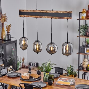 Suspension  Pedreles Écru, Noir, 4 lumières