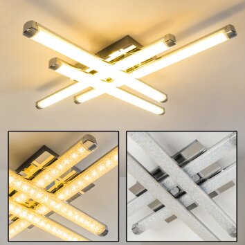 Plafonnier ISKUT LED Chrome, 4 lumières