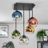 Koyoto Plafonnier, Boule lumineuse Bleu, Or, Vert, Clair, Cuivré, Fumé, 5 lumières