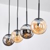 Gastor Suspension, Boule lumineuse, Suspension Ambre, Fumé, 4 lumières