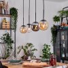 Gastor Suspension, Boule lumineuse, Suspension Ambre, Clair, Fumé, 4 lumières