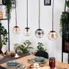 Gastor Suspension, Boule lumineuse, Suspension Ambre, Clair, Fumé, 4 lumières