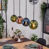Gastor Suspension, Boule lumineuse, Suspension Bleu, Vert, Cuivré, 4 lumières