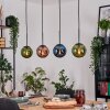 Gastor Suspension, Boule lumineuse, Suspension Bleu, Vert, Cuivré, 4 lumières
