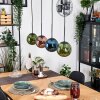 Gastor Suspension, Boule lumineuse, Suspension Bleu, Vert, Cuivré, 4 lumières