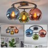 Koyoto Plafonnier, Boule lumineuse 37 cm Bleu, Vert, Cuivré, 3 lumières