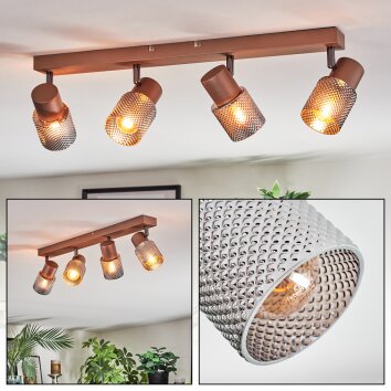 Nelar Plafonnier, Spot de plafond Bronze, Chrome, 4 lumières