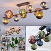Chehalis Plafonnier, Boule lumineuse Bleu, Vert, Cuivré, 10 lumières