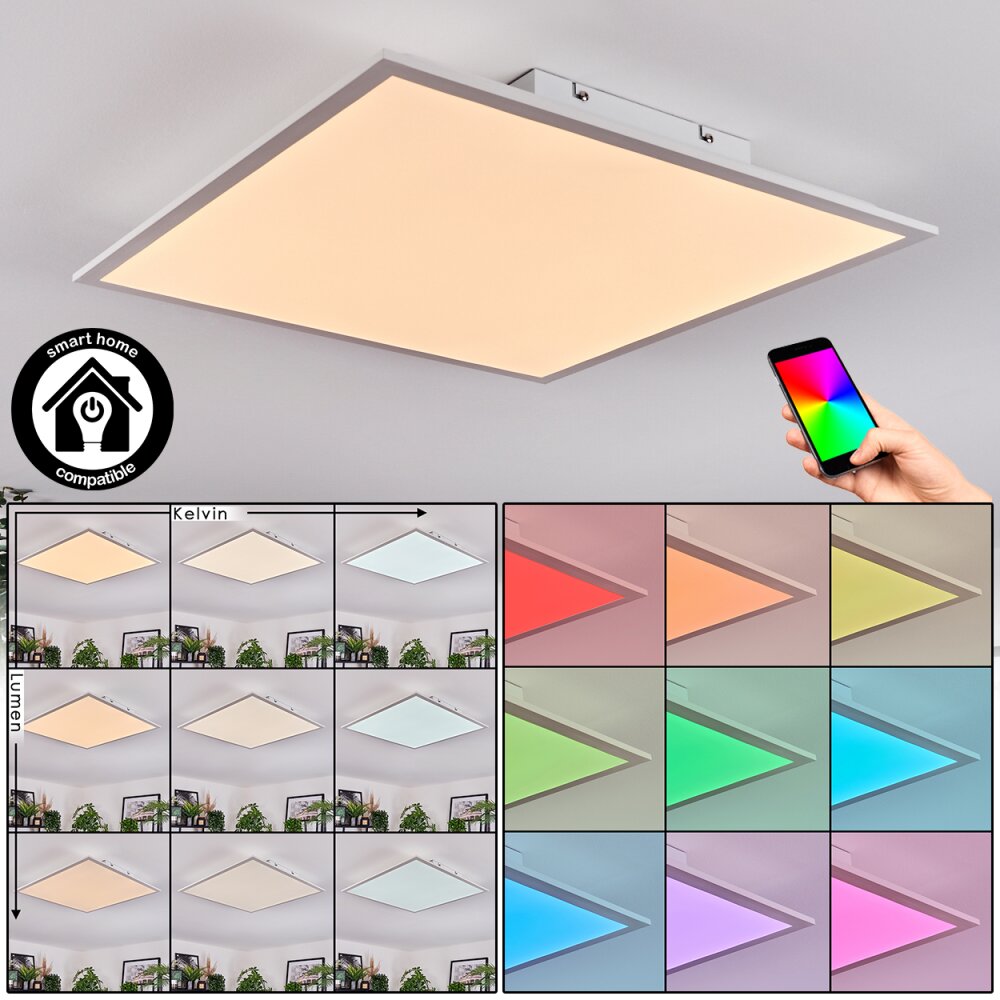 Orain Plafonnier, Panel LED Blanc, 1 lumière, Changeur de couleurs main product photo