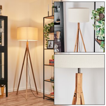 Flemming Lampadaire Écru, Nickel mat, 1 lumière