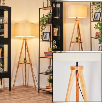 Flemming Lampadaire Écru, Noir, 1 lumière