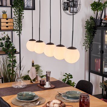 Gastor Suspension, Boule lumineuse, Suspension Blanc, 5 lumières