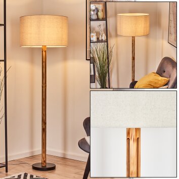 Flemming Lampadaire Écru, Noir, 1 lumière Flemming Lampadaire Écru, Noir, 1 lumière