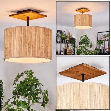 Bongal Plafonnier Écru, Noir, 1 lumière