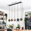Gastor Suspension, Boule lumineuse, Suspension Bleu, Chrome, Vert, Cuivré, Fumé, 5 lumières