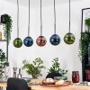 Gastor Suspension, Boule lumineuse, Suspension Bleu, Vert, Cuivré, 5 lumières