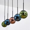 Gastor Suspension, Boule lumineuse, Suspension Bleu, Vert, Cuivré, 5 lumières